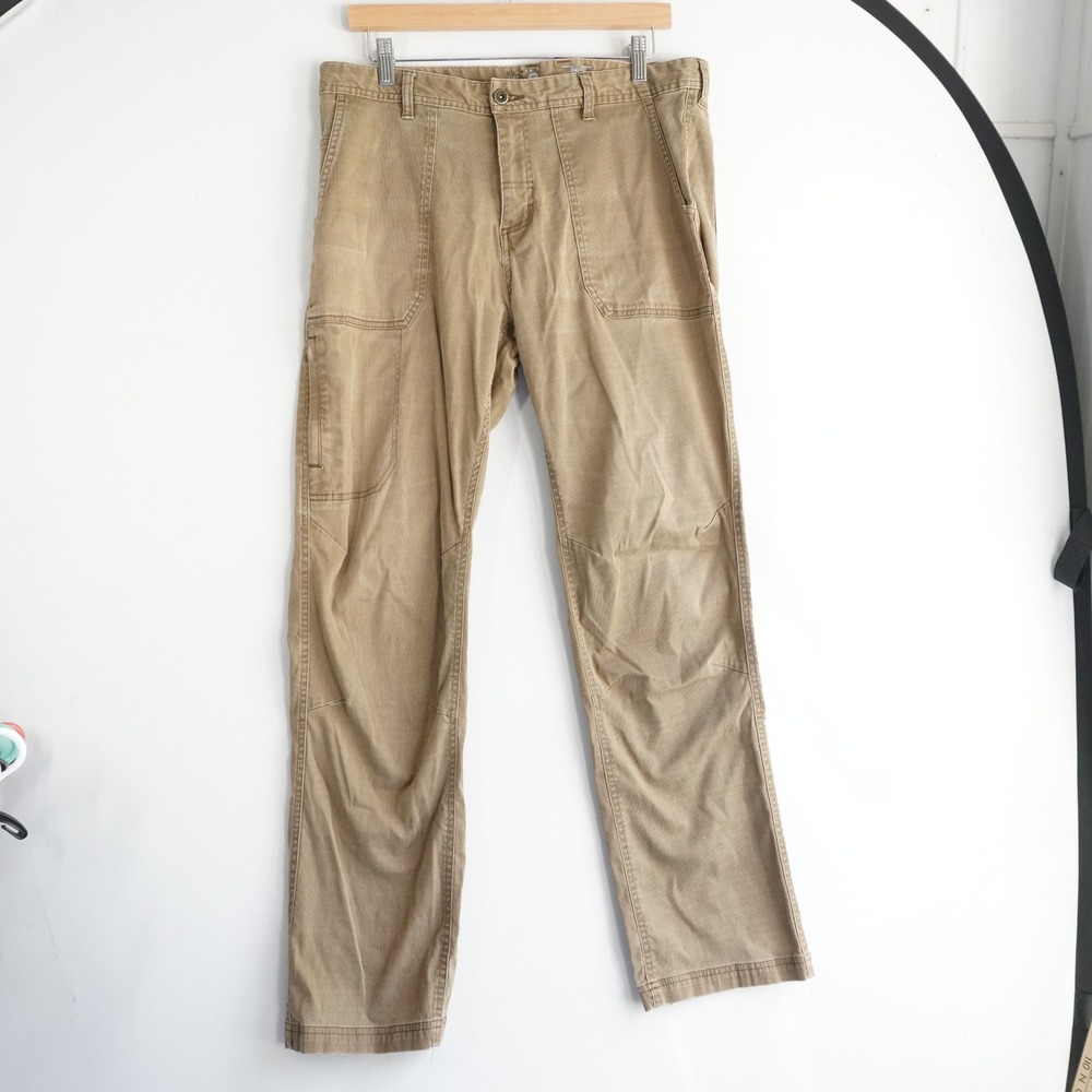 Mountain Hardwear Mens 34x32 Tan Corduroy Utility Work Pants Distressed Gorpcore